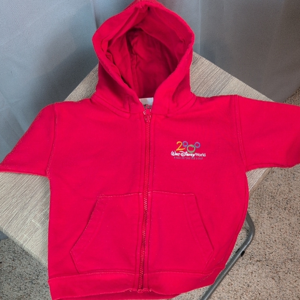 Vintage‎ Disney Red Hoodie with Logo. 24 Mths.